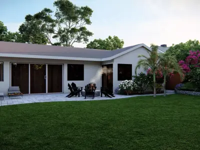  3D Exterior Scene 3D model design garden and landscape 3D model