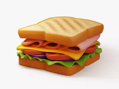 Toasted Ham Sandwich 3D model