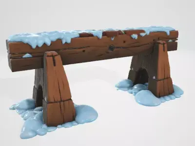 Stylized Snow Barrier 3D model