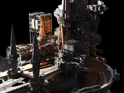 Sci fi Core Magma Mining colony 2  3D model