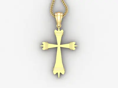 Light Gold 18K Cross Pendant 2CP081 3D print model
