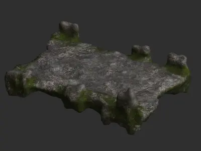 Stone Bridge - Moss Low-poly 3D model