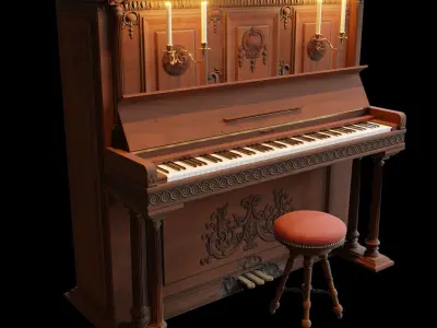 Old Piano 3D model