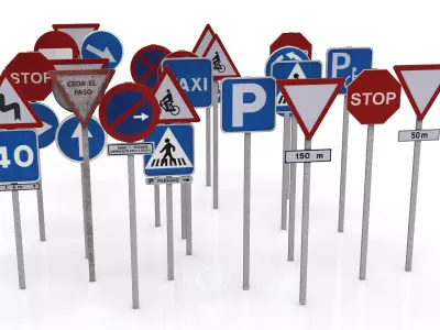 TRAFFIC SIGNALS Low-poly 3D model