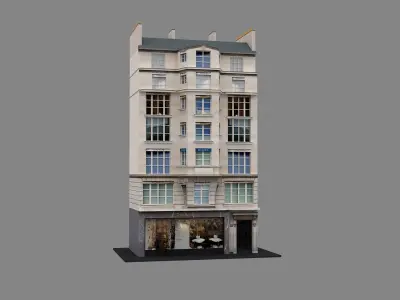 Typical Parisian Apartment Building 03 3D model
