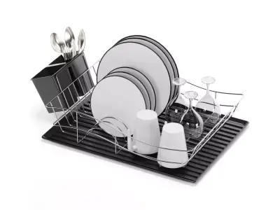 TOWER Essentials Dish Rack With Tray 3D model