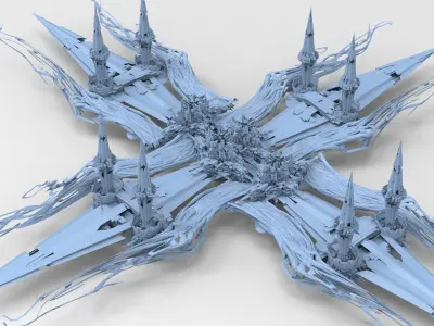 Sci fi Orchid city structure 2  3D model