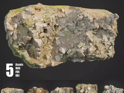 Cliff Face pack A bundle 3D model