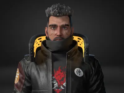 CyberPunk Guy Low-poly 3D model