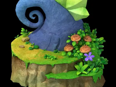 Disney main city - deformed stone 02 3D model