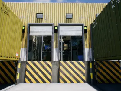 Modular Warehouse by Molendini Low-poly 3D model