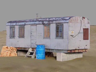 Shelter cabin Low-poly 3D model