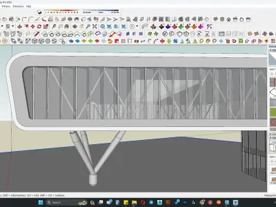 Contemporary modern building facade 3d model 3D model