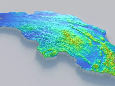 Mongolia Terrain Country 3D model