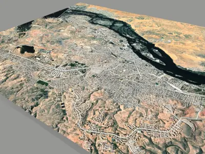 Cityscape Aswan Egypt 3D model