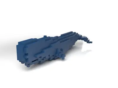 Whale Minecraft Voxel Low-poly 3D model