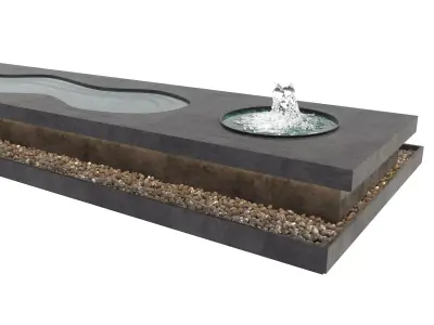 Waterfall Fountains modern Landscape 07 3D model