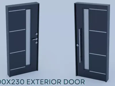 Exterior Door V1 100x230 Low-poly 3D model