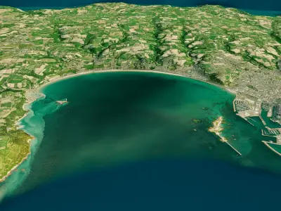 Jersey island 3d model terrain 3D model