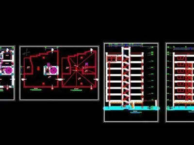 Classic Seven Story Residential Building  3D model