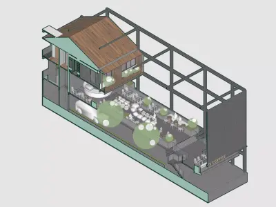 FOREST COFFEE STORE AND APARTMENT 3D model