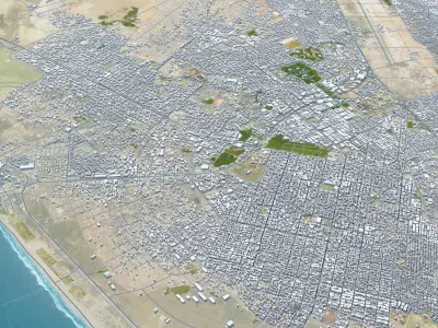 Nouakchott Mauritania 25km Low-poly 3D model