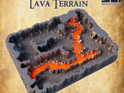 Openlock Lava Terrain  Tabletop Terrain 28 MM 3D print model