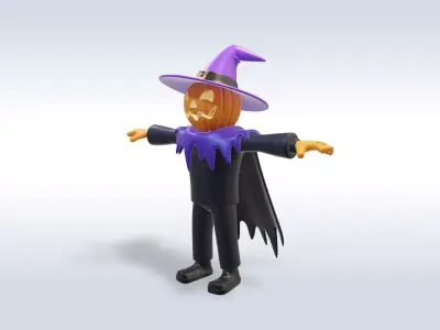 Spooky Halloween Witch Character 3D model