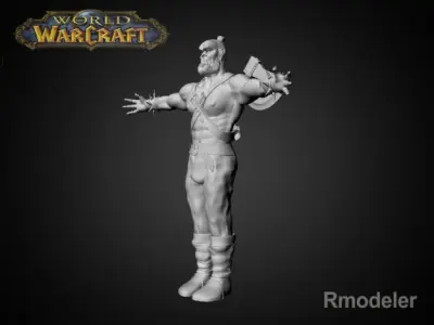 Red ORk Axe 3D model