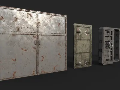 Hermetic Doors and Gate Low-poly 3D model