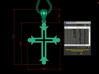 Cross Light Gold 4CP033 3DM STL 3D print model