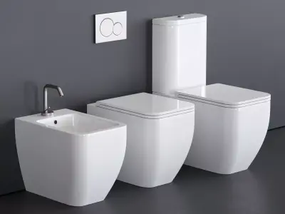 Scarabeo Ceramiche Teorema 2 0 WC art 5138 art 5139 art 5140 Low-poly 3D model