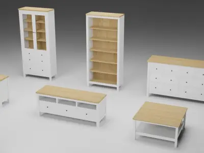 Furniture Set ikea chest of drawers Low-poly 3D model