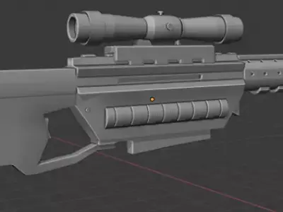 Sci Fi Sniper Low-poly 3D model