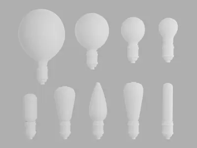 Vintage light bulb lamp set 3D model