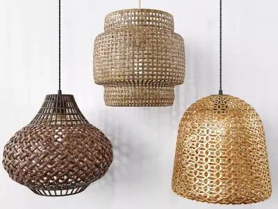 RotanLamp gold pendant lamp 3D model