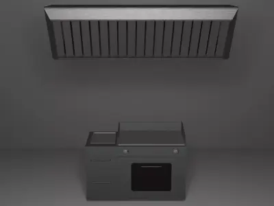 Low Poly Grill Low-poly 3D model