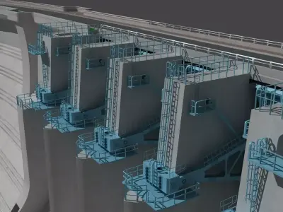 3D Dam Sluice gate 3D model