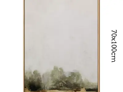 Set of 3 Abstract Paintings in Frames 3D model 102