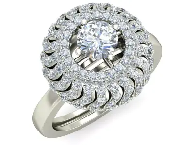 The diamond ring on white gold-VJR10 3D print model