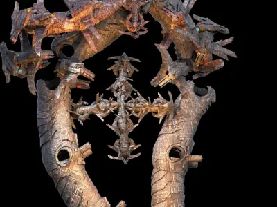 Transformer mech debris station array 2  Low-poly 3D model