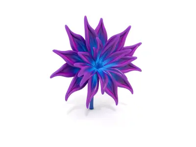 Vibrant Starburst Flower model pack Low-poly 3D model