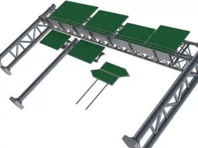 Highway Sign Collection 3D model