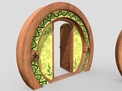 Hobbit door - Gameready 4k Low-poly 3D model