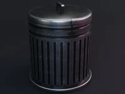 Trash Can - Game Ready - PBR 3D Model Low-poly 3D model