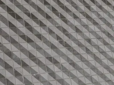 Monochrome Geometric Triangle Tiles PBR Seamless Texture