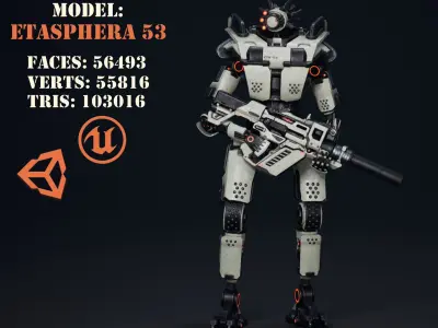 Etasphera53 apocalypse weapon Low-poly 3D model