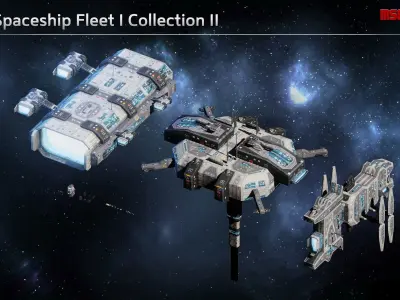 Spaceship Fleet I Collection 3D Model Pack