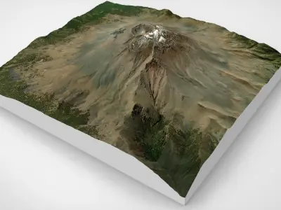 Mountain landscape Volcano Popocatepetl Mexico 3D model