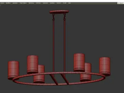 DAIMLEN OVAL CHANDELIER Low-poly 3D model